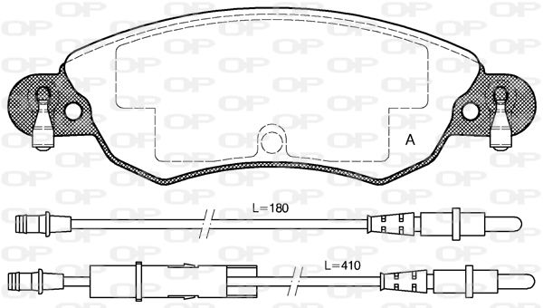 OPEN PARTS Комплект тормозных колодок, дисковый тормоз BPA0829.04